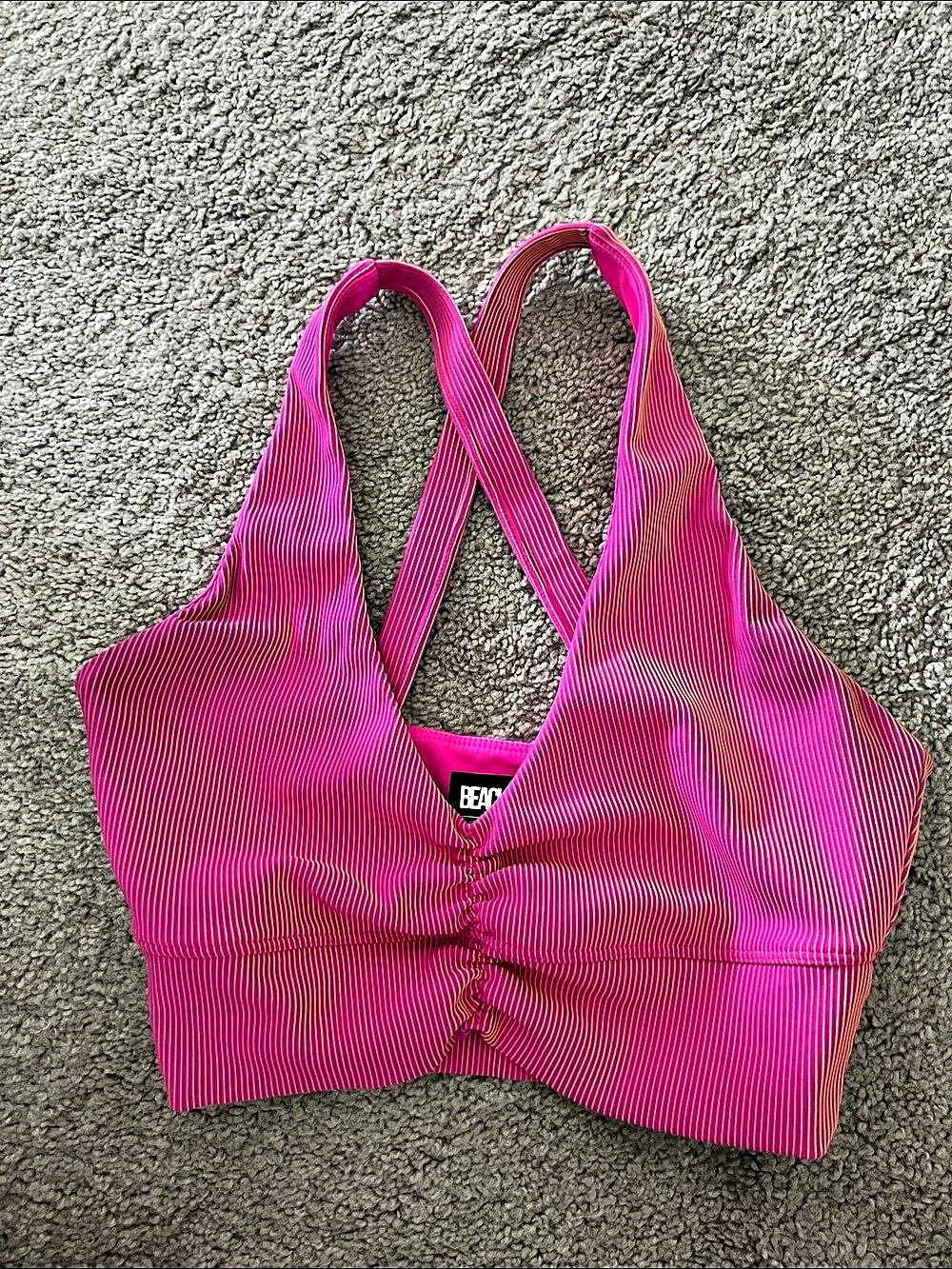 Beach Riot Mindy Top Sunset Two Tone Rib